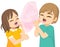 Children Eating Cotton Candy Floss