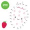 Children educational game. Connect dots by numbers. Dot to dot page. Cute strawberry