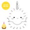 Children educational game. Connect dots by numbers. Dot to dot page. Food theme, cute cupcake