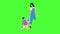 Children Etiquette Help To Adult Carry Bags Animation