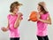 Children exercising with dumbbells and ball