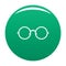 Children eyeglasses icon vector green