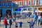 Children and families playing and having fun at the central Madrid Plaza, Plaza Mayor