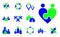 Children, family, community group people icons and symbols