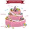 Children fantasy world map of imagination in wedding cake shape