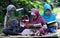 Children fill the school holidays by reading the Qur\'an in one of the non-formal education in the city of Solo, Central Java Indon