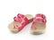 children flip flop sandals with pink plastic strap and beige color rubber sole