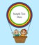 Children fly in balloon basket.