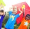 Children Flying Kite Playful Friendship Concept