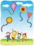 Children Flying Kites