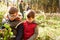 Children of the forest day-care center during the tree study lesson