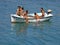 Children in fun on the boat