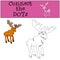 Children Games: Connect the Dots. Cute kind elk.