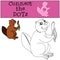 Children Games: Connect the Dots. Little cute beaver.