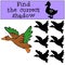 Children games: Find the correct shadow. Little cute duck.