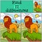 Children games: Find differences. Cute beautiful lion.