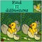 Children games: Find differences. Little cute duckling.