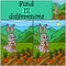 Children games: Find differences. Little cute hare.