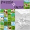 Children games: Puzzle. Cute spotted cow.