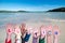 Children Hands Building Word Election, Ocean Background