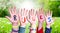 Children Hands Building Word Rules, Grass Meadow