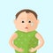 Children have an abdominal pain. Character in Flat style