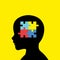 Children Head Silhouette With Autism Icon