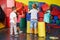 Children helping to tidy up in preschool gym