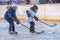 Children with hockey sticks playing hockey at the festival