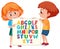 Children holding english alphabet