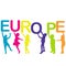 Children holding letters building the word EUROPE