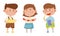 Children Holding Scissors and Doing Paper Craft Vector Illustrations Set