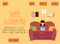 Children homeschooling website banner with cute child flat vector illustration.