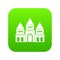 Children house castle icon digital green