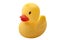 Children hygiene, floating bathtub classic toys and shower kids fun concept with single old-fashioned yellow rubber duck and no