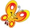 Children illustration funny vector butterfly yellow-red cartoon