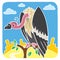 Children illustration of funny vulture