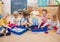 Children improving motor skills of hands in kindergarten