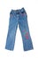 Children jeans isolated over white