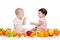 Children kids eating fruits