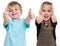 Children kids happy smiling success successful winner thumbs up