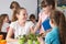 Children learning about plants in school class