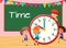 Children learning time classroom background