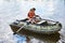 Children in life jackets swimming on boat