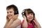 Children Listening To Music On Headphones