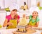 Children making homemade pasta