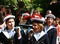 Children in navy uniforms Saint Tropez Parade