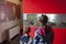 Children observing display cabinet at Pimenton de la Vera Museum