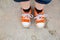 Children orange sneakers