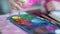 Children painting creativeness background paintbrush palette
